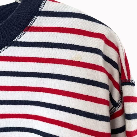 Vintage 90s Emerald Isle Striped Terry Cloth Pullover Sz L - Picture 4 of 5